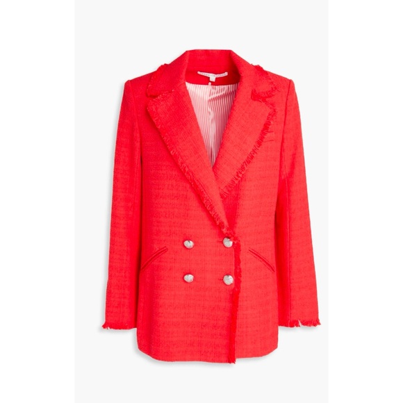 Veronica Beard Nayeli Dickey Red Tweed Button Jacket Blazer